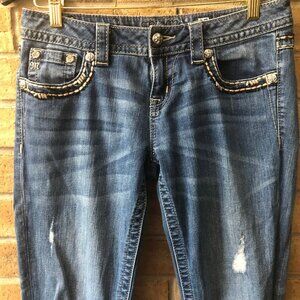 Miss Me Jeans Women Size 27 Boyfriend Ankle Western Rhinestones Rodeo Cowgirl